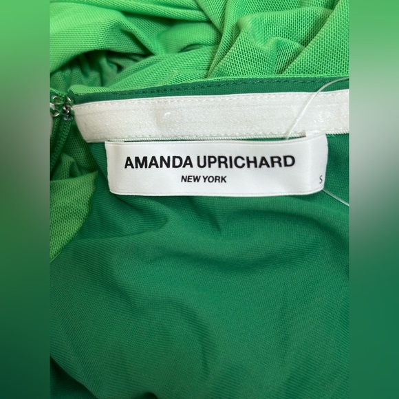 New Amanda Uprichard x REVOLVE Anja Mini Dress green ruched strapless draped - Picture 4 of 7